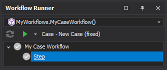 The context label of a case workflow fixed to a case